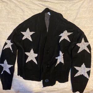 Black and white star cardigan